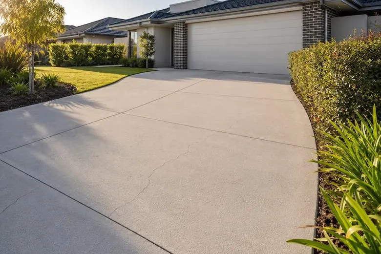 Cracks in a concrete driveway that can become termite access points
