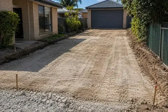 Residential driveway site prepared after concrete disposal and demolition in Perth WA