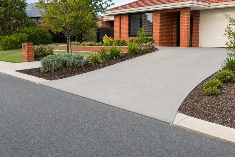 Concrete crossover shown at an angle
