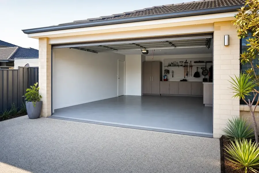 Concrete garage slab in a Perth home