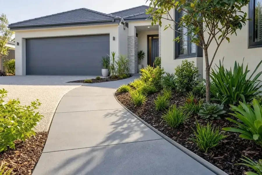 Concrete path beside a Perth home